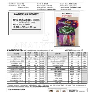 CEREAL BARS – D9 (75MG)