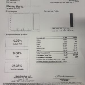 OBAMA RUNTZ- THCA 23.38% (Indica)