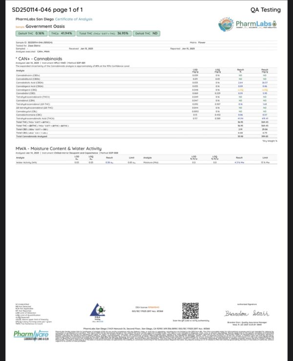 GOVERNMENT OASIS - THCA 41.94% - Image 2